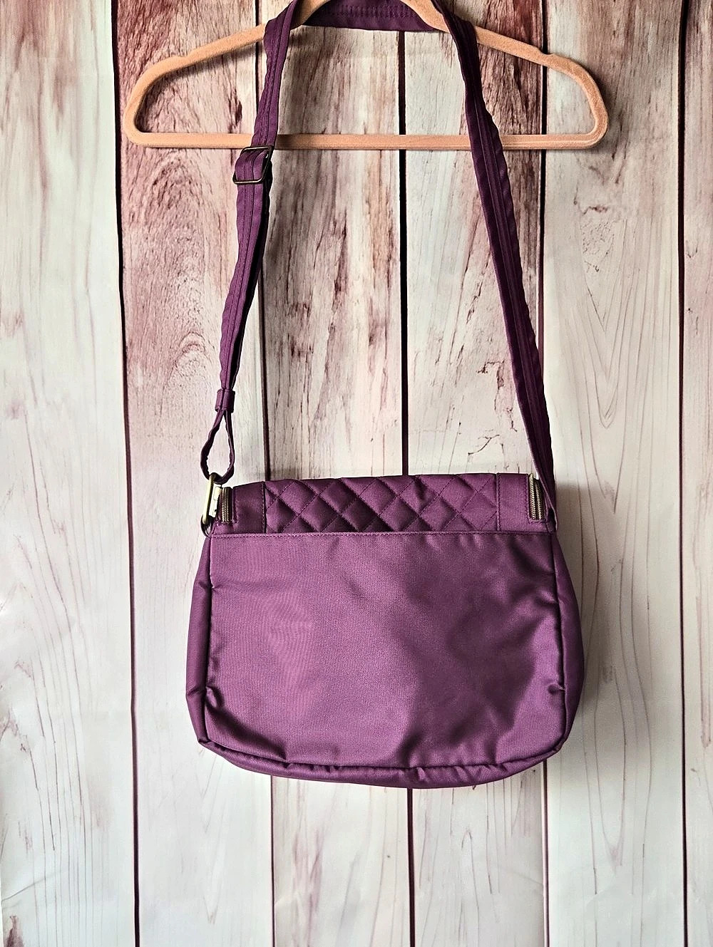 Travelon Quilted Crossbody Bag And Wallet In Purple - Picture 8 of 11